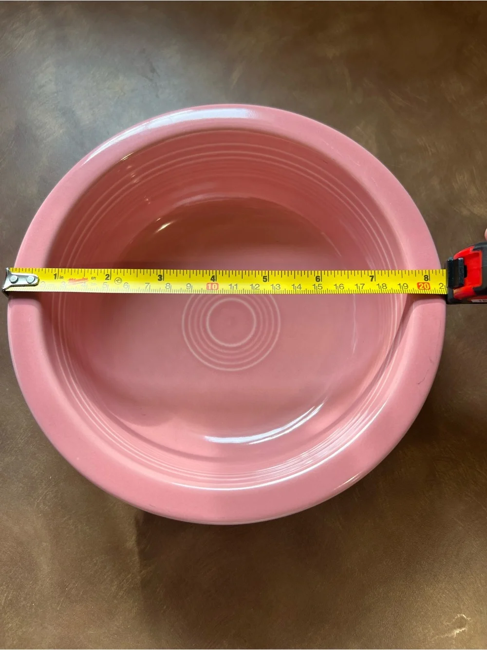 Rose Fiesta Ceramic Serving Bowl - Made in USA